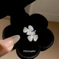 Silver Tone Crystal Three Petal Ear Clip Statement Fashion Jewelry view 4
