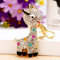 Crystal Giraffe Keychains in Plain and Braided Fortune Loop Options view 6