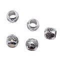 Ornate Barrel Large Hole Bead in Antique Silver Finish view 3