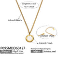 Gold Stainless Steel Mother of Pearl Heart and Circle Necklaces view 6