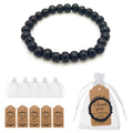 Black Wooden Bead Stretch Bracelet Elastic Round Beads view 3