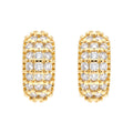 Gold Tone Pave Clear Stone Elongated Oval Stud Earrings view 5