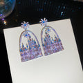 Crystal Castle Statement Stud Earrings Fashion Jewelry view 7
