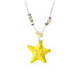 Glossy Ceramic Starfish Pendant Necklace in Three Colors view 5