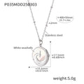 Phoenix Circle Pendant Necklace With White Seashell Inlay view 7
