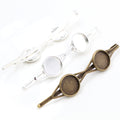 Double Round Bezel Metal Hair Clip Findings in Two Finishes view 1