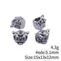 Sculpted Lion Head Silver Tone Large Hole Beads For Jewelry Making view 3