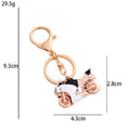 Rose Gold Motorcycle Keychain Enamel Sport Bike Charm view 3