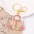Rhinestone Handbag Keychain Gold Clasp Pink Clear Aqua Variants view 6