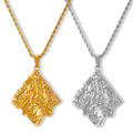 Crumpled Texture Pendant Necklace Rope Chain Gold Steel Tone view 5