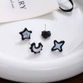 Black Star Moon Iridescent Four Pair Stud Earring Set view 3