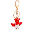 Airplane Keychain With Gold-Tone Split Ring And Lobster Clasp view 5