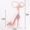 Rhinestone High Heel Shoe Keychain Flower Accent Charm view 4