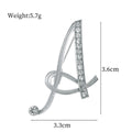 Silver Tone Initial Letter Crystal Twenty-Six Designs Metal Brooch Pin view 6
