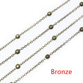 Fine Beaded Metal Chain by the Meter in Six Finishes view 4