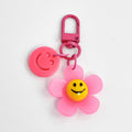 Colorful Smiley Face Flower Keychain with Matching Swivel Clasp view 6