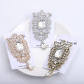 Large Crystal Statement Brooch Emerald Cut Drop Pendant Pin view 2