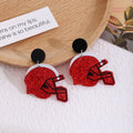 Glitter Football Helmet Game Day Acrylic Dangle Stud Earrings view 1