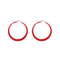 Red Hoop Earrings in Eight Geometric Textured Designs view 5