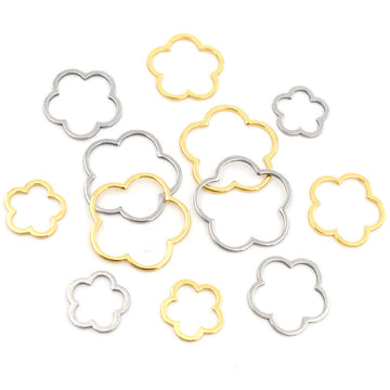 Open Flower Outline Charms in Three Sizes and Mixed Packs
