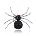 Round Abdomen Rhinestone Spider Brooch in Three Finishes view 1