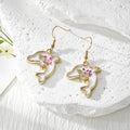 Gold Dolphin Dried Flower Resin Drop Earrings Five Styles view 7