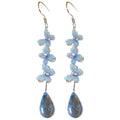 Blue Butterfly Cascade Hook Earrings With Teardrops view 5