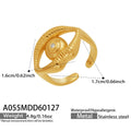 Gold Open Eye Ring Textured Band Clear Center Stone view 6