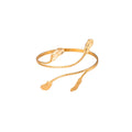 Gold and Silver Double Wrap Leaf Open Upper Arm Cuffs view 5