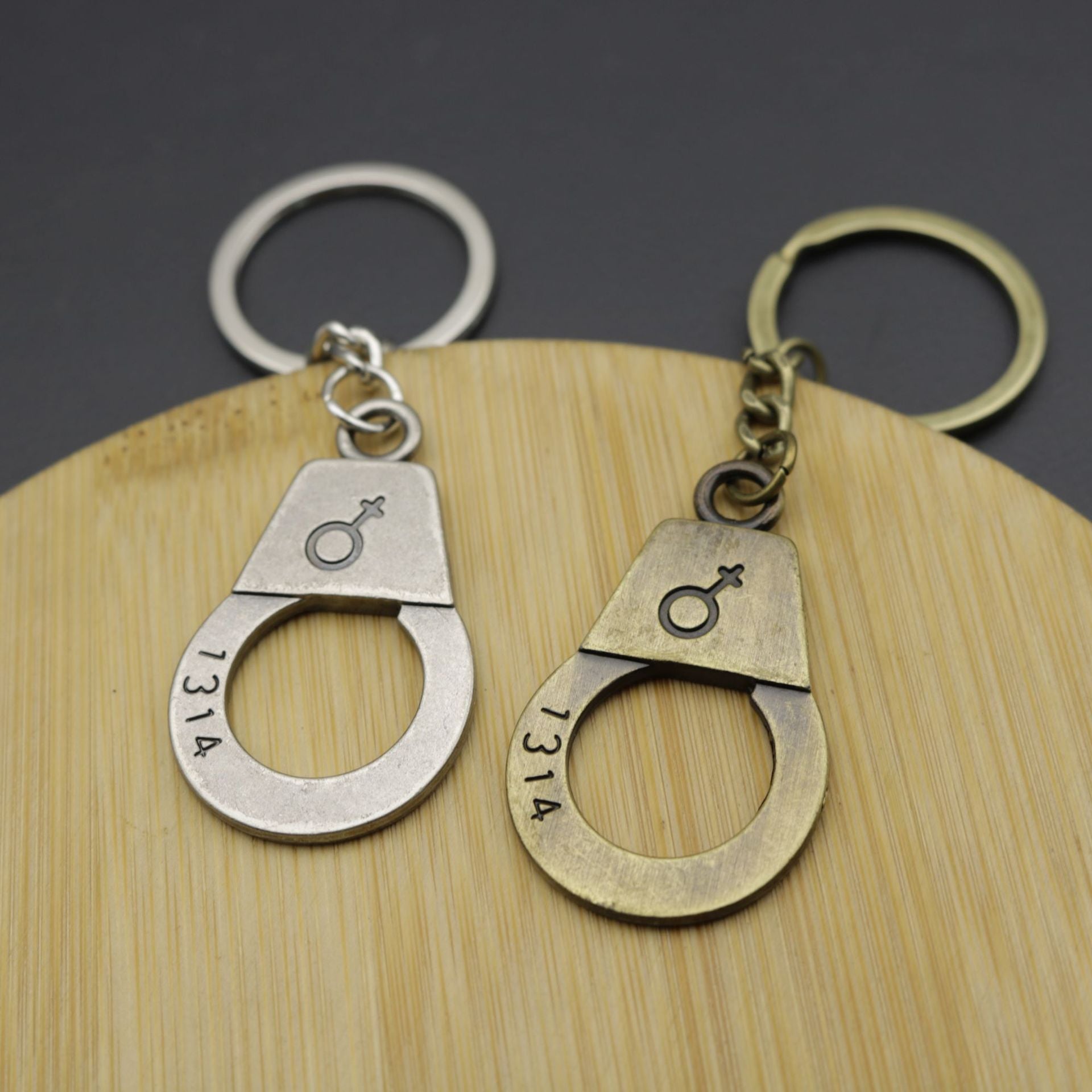 Minimalist Handcuffs Alloy Keychain Charm for Bags and Keys