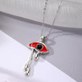 Silver Tone Melting Evil Eye Pendant Necklaces in Four Colors view 2