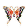 Gold Tone Silver Tone Butterfly Sculpted Crystal Enamel Nineteen Designs Metal Brooch Pin view 3