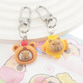 Silver Tone Capybara Food Figure Clip Keychains in Four Designs view 3
