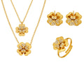 Four Leaf Clover Zircon Necklace Bracelet Ring Earring Set view 5