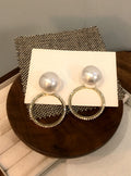 Pearl And Pavé Ring Drop Stud Earrings Fashion Jewelry Accessory view 1