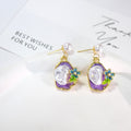 Gold Enamel Floral Pearl Drop Earrings Irregular 9 Styles view 4