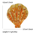 Crystal Shell Brooch In Six Enamel Colors With Polished Metal Detail view 10