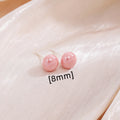 Pink Pearl Look Classic Round Stud Earrings in Two Sizes view 7
