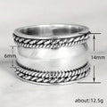 Hammered Rope-Edge Wide Band Rings In Three Metal Tones view 4
