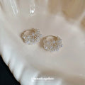 Pearl Openwork Basket Hoop Earrings in Silver Tone view 4