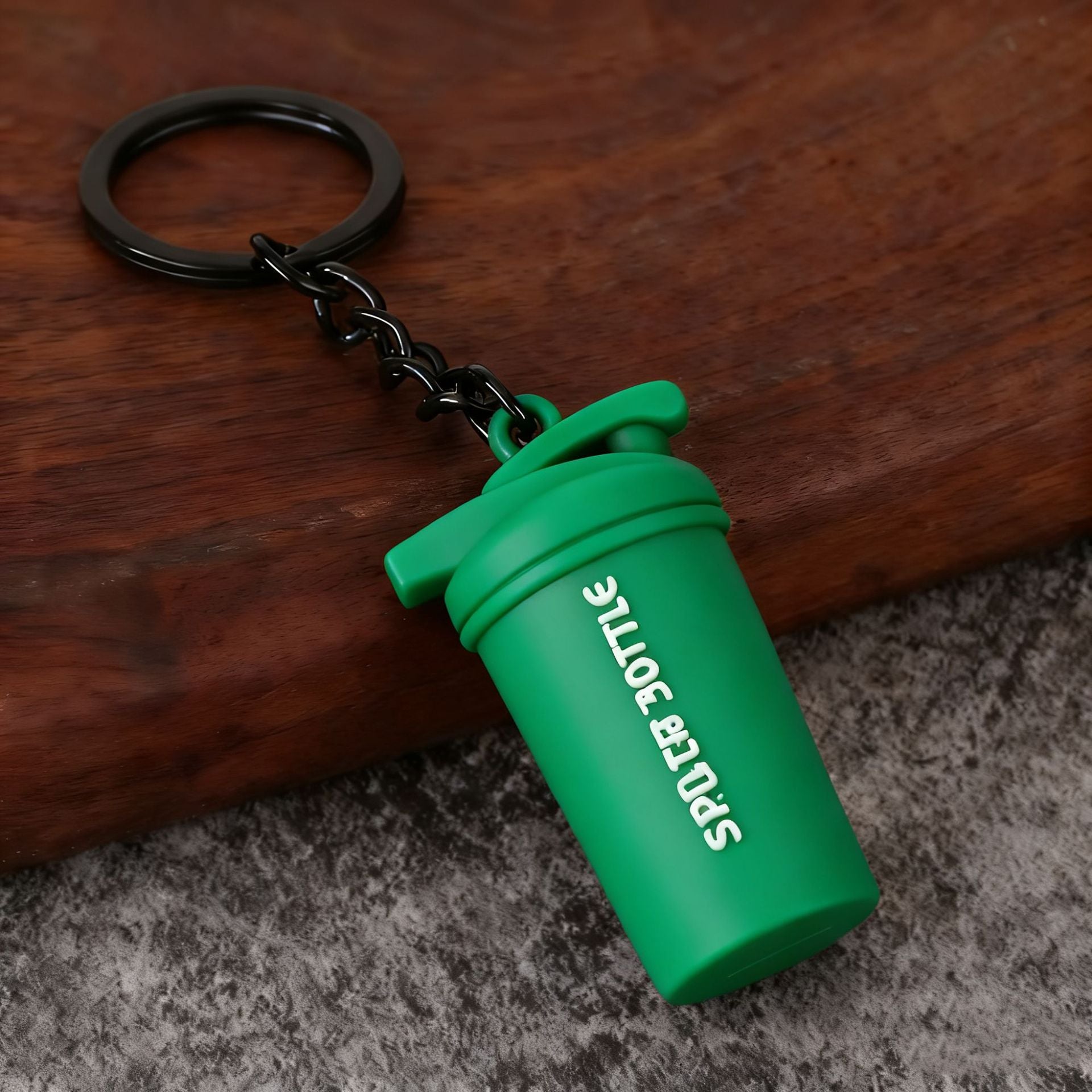Fitness Barbell and Weight Plate Metal Keychain Gym Bag Charm