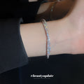Crossing Double Row Crystal Bangle In Silver Tone Or Gold Tone view 4