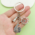 Nautical Metal Charm Keychains in Eight Travel and Sailing Styles view 2