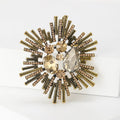 Large Radiating Crystal Bar Brooch in Three Color Palettes view 4