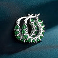 Scalloped Pave Hoop Earrings In Ten Color And Finish Variants view 4