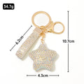 AB Rhinestone Star Keychain Gold Hardware Strap Color Options view 4