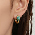 Crystal Teardrop Hoop Earrings in Seven Colors and Three Sizes view 4