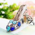 Jeweled High Heel Keychains With Multicolor Faceted Stones view 4