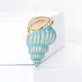 Pastel Conch Shell Brooch with Crystal Trim for Jackets and Scarves view 2