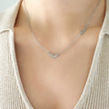 Love Heart Pendant Side Script Necklace Gold Rose Steel view 6